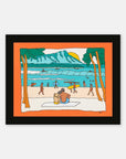 Offline Today surf art print hawaii by Alimo black frame