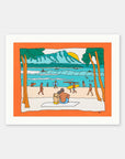 Offline Today surf art print hawaii by Alimo white frame