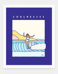 Coolnesssss art print by Alimo in white frame, effortless cool illustration