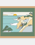 Fall Vibes Alimo art print in a natural wood frame