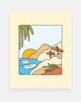 Flavor Country surf art print by Alimo, colorful ocean and wave scene