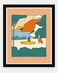 Good Life art print by Alimo in black frame, happiness scene