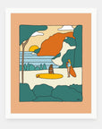 Good Life art print by Alimo in white frame, simple living illustration