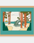 Labor day Alimo art print in a natural wood frame