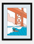Novelty Factor art print by Alimo in black frame, Ocean Beach San Francisco