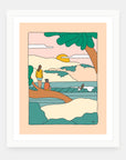 On The Horizon art print by Alimo in white frame, coastal landscape
