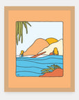 Rays n’ Chill Alimo art print in a natural wood frame