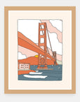 San Francisco Alimo art print in a natural wood frame