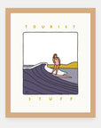 Tourist Stuff Alimo art print in a natural wood frame