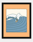 Wild Wild West art print by Alimo in black frame, rugged Pacific surf scene