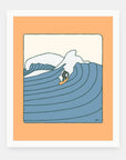 Wild Wild West art print by Alimo in white frame, Oregon coast illustration