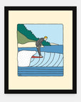 Yoga Practice art print by Alimo in black frame, yoga and wellness scene