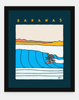 Bananas art print by Alimo in black frame, bold banana pop art