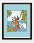 Better Together art print by Alimo in black frame, friendship scene