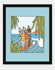 Better Together art print by Alimo in black frame, friendship scene