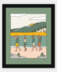 Canoe Time art print by Alimo in black frame, canoe adventure scene