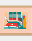 Daytime Dreaming Alimo art print in a natural wood frame