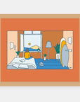 Distance Learning Alimo art print in a natural wood frame