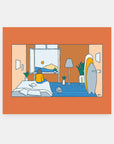 Distance Learning surf art print by Alimo, outdoor education scene