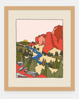 Fall Air Alimo art print in a natural wood frame