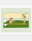 Fall Lurks art print by Alimo in white frame, seasonal change illustration