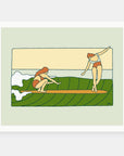 Fall Lurks art print by Alimo in white frame, seasonal change illustration