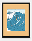 First Swell art print by Alimo in black frame, first wave of the season