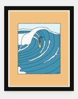 First Swell art print by Alimo in black frame, first wave of the season