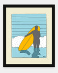 Fun Days art print by Alimo in black frame, lighthearted ocean scene