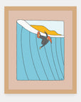 High Tide Alimo art print in a natural wood frame