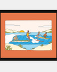 Womens Day art print by Alimo in black frame, empowerment scene