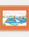 International Women's Day Alimo art print in a natural wood frame