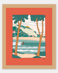 Jungle Tide Alimo art print in a natural wood frame