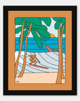 My Internal Florida Alimo art print in a black wood frame