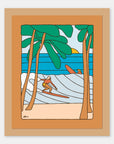 My Internal Florida Alimo art print in a natural wood frame