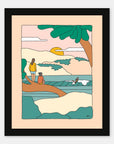 On The Horizon art print by Alimo in black frame, sea horizon scene