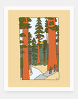Redwood Road art print by Alimo in white frame, Pacific Coast Highway illustration