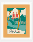 Rest Day art print by Alimo in white frame, chill lifestyle illustration