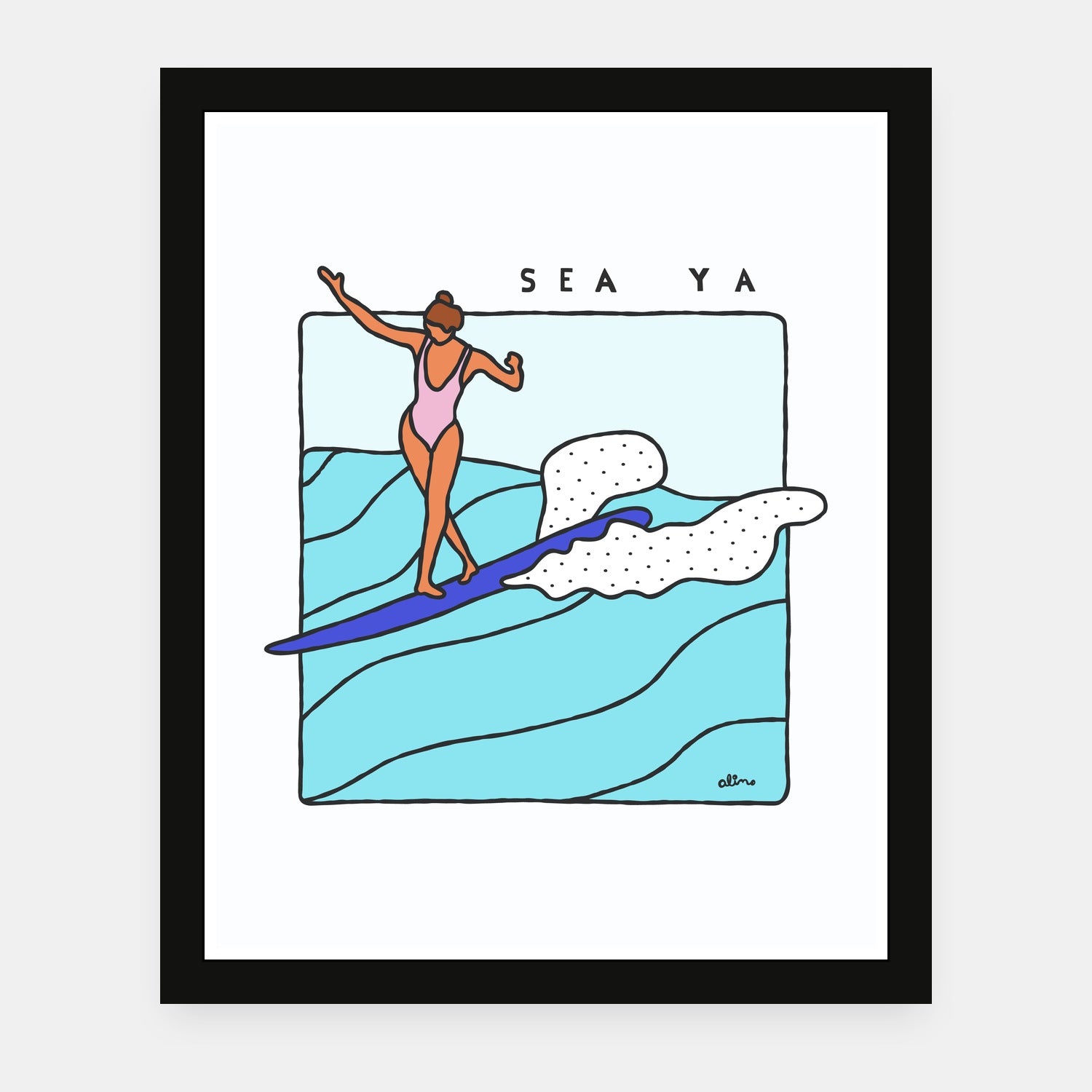 Sea Ya - Surf Art Print by Alimo | Ocean Wall Art