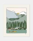 Serenity outdoor art print by Alimo, colorful peaceful nature scene