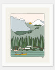 Serenity art print by Alimo in white frame, calm outdoor scene