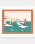Sharing Is Caring art print by Alimo in white frame, sharing illustration