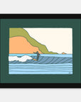 Shortsands Beach Alimo art print in a black wood frame