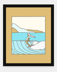 Slow is Fast art print by Alimo in black frame, easygoing ocean scene
