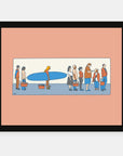 Social Distancing art print by Alimo in black frame, ocean spacing scene