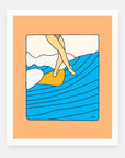 Sunny Dayz art print by Alimo in white frame, summer vibes illustration