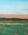 Sunset Moods painting by Alimo, sunset over the water