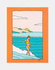 Hawaii Surf Art Print - Sunset Walks - Art by Alimo