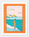 Hawaii Surf Art Print - Sunset Walks - Art by Alimo
