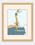 Totem Style Alimo art print in a natural wood frame